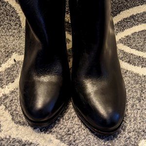 6.5 Banana Republic BR Black Leather Ankle Boots with Block Heel